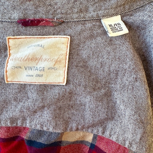 Plaid Flannel Shirt - Red, Blue, Cream - Picture 3 of 3